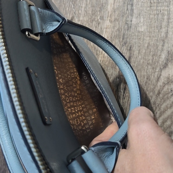 Kate Spade Carli Grove Street Leather Bag Crossbody Handbag Blue (missing strap) - Picture 10 of 11